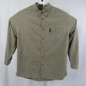 Columbia Gray Beige Plaid Check Button Down Shirt